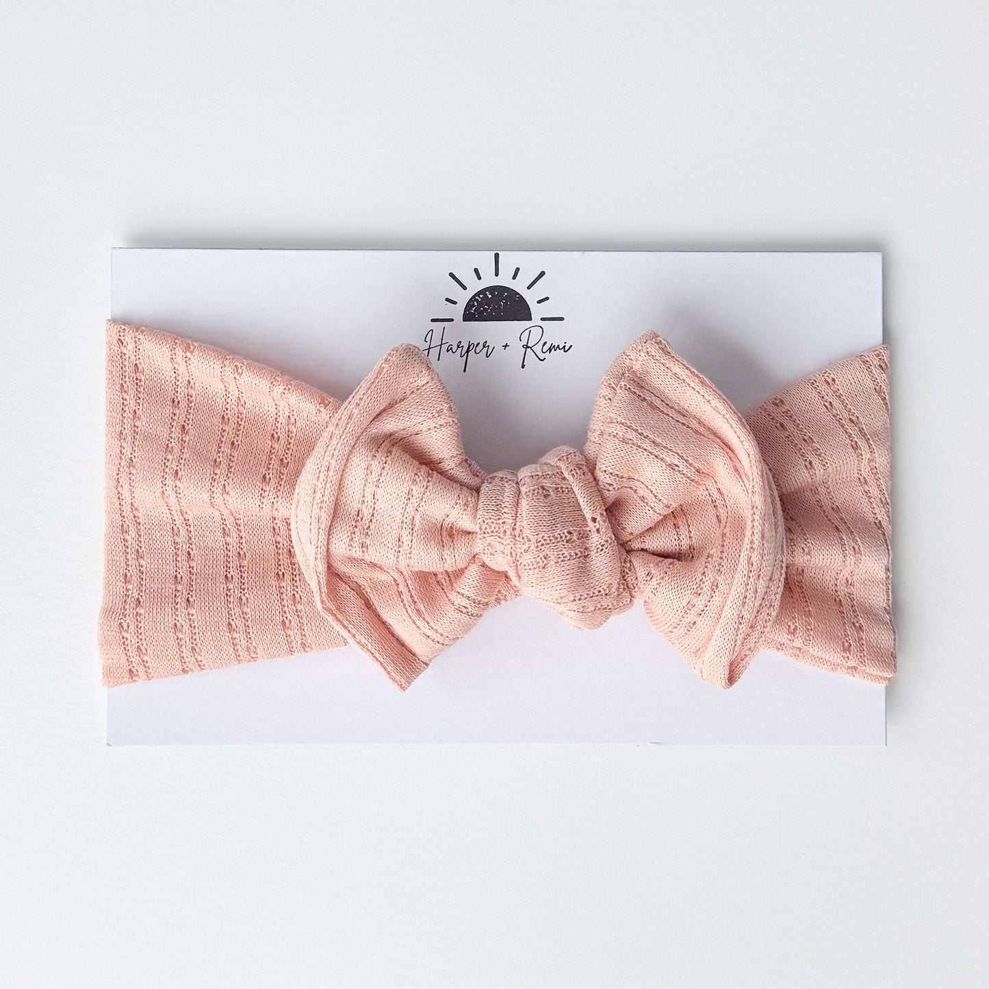 Peach Pointelle Baby Headband