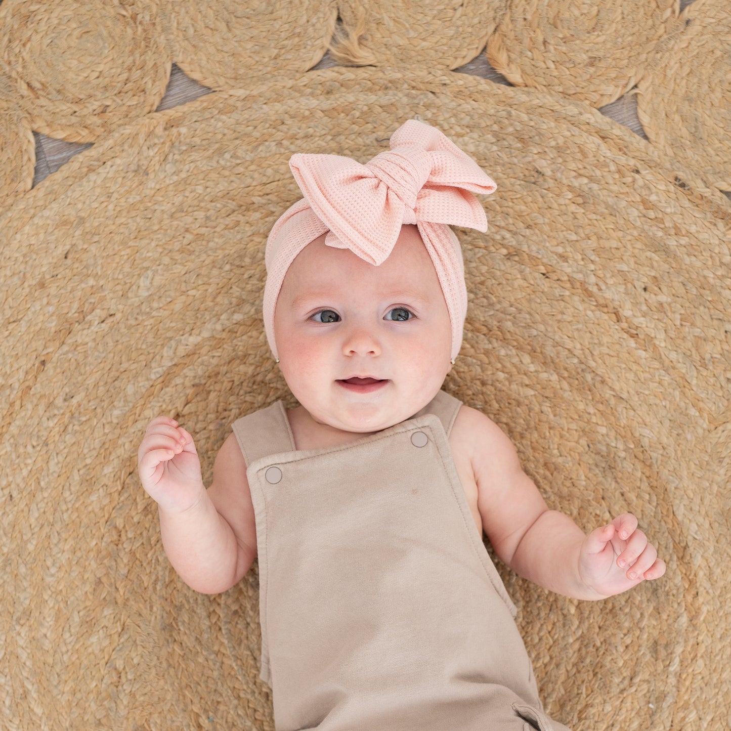 Dainty Cherries + Peachy Pink Waffle | Baby Bow Bundle