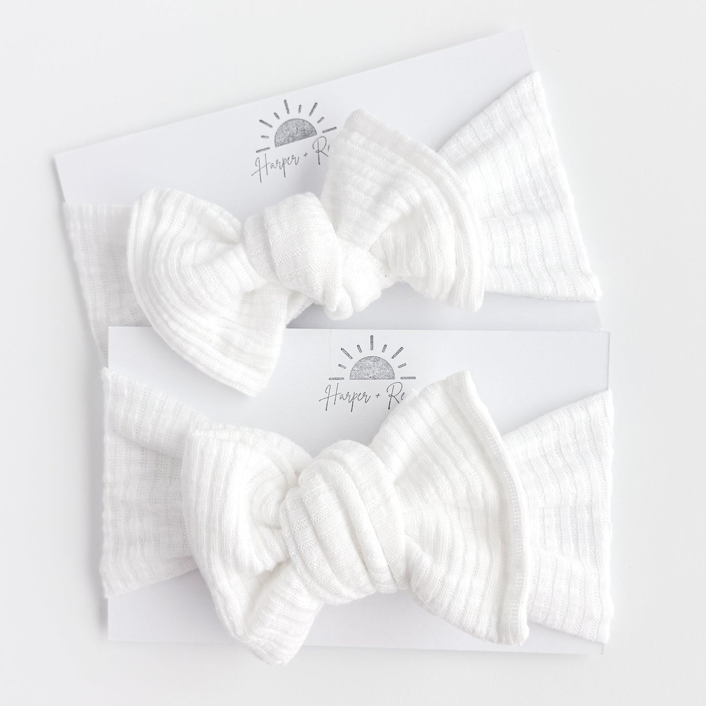 White Crepe Ribbed Baby Headband