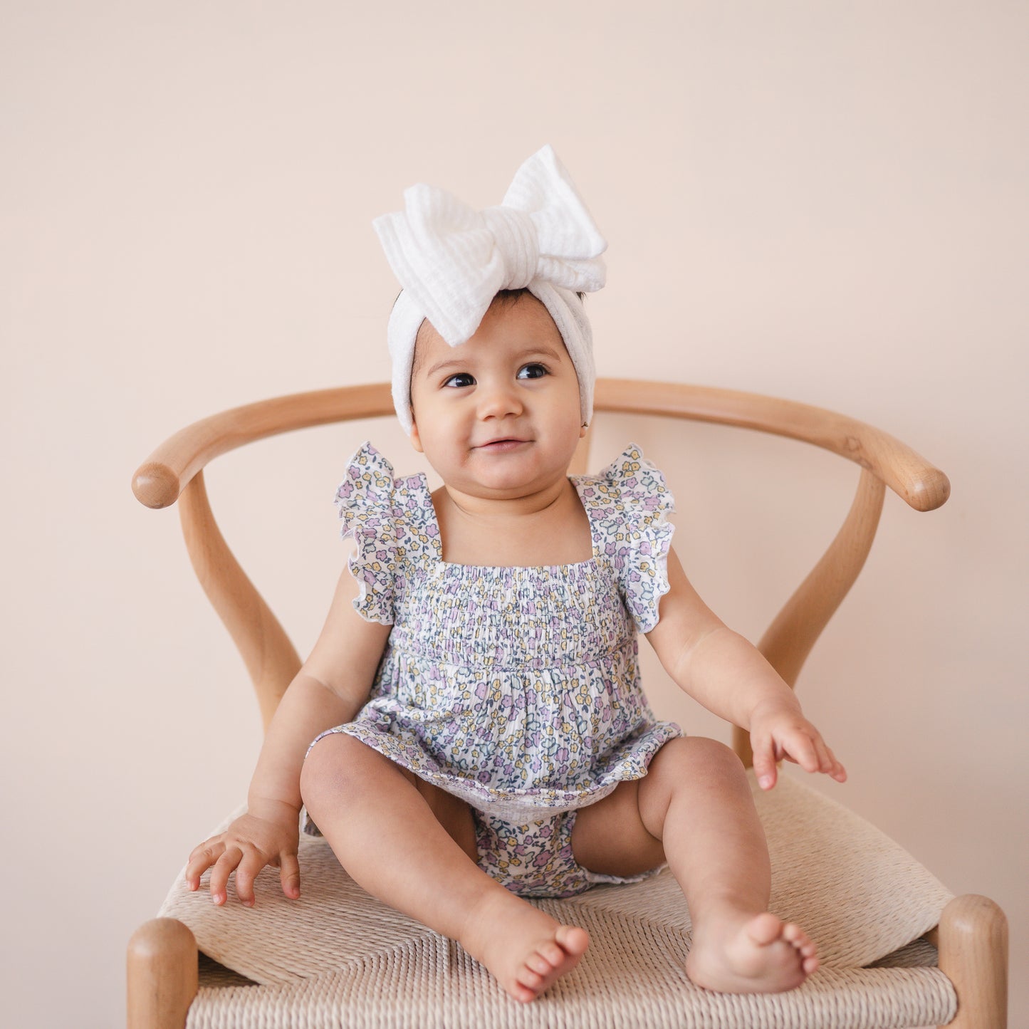 White Honeycomb Waffle Baby Headband
