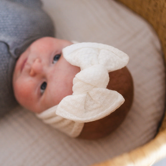 White Honeycomb Waffle Baby Headband