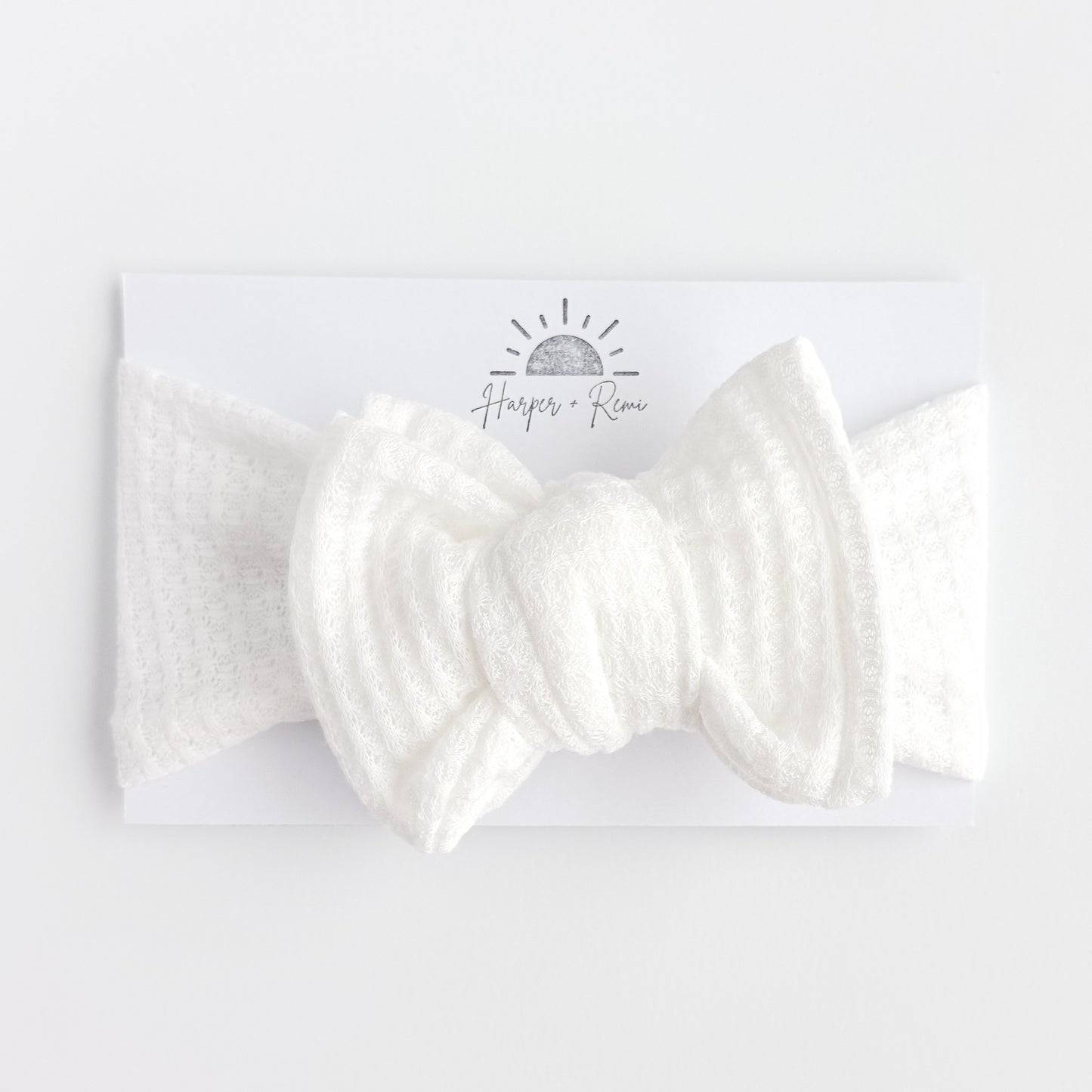 White Honeycomb Waffle Baby Headband
