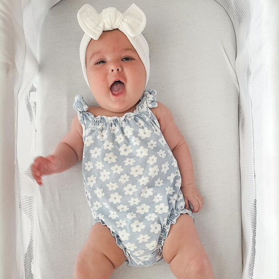 White Honeycomb Waffle Baby Headband