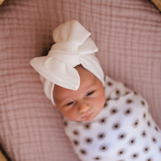 Bloom Basics (Neutral + Coral) | Pointelle Baby Bow Bundle