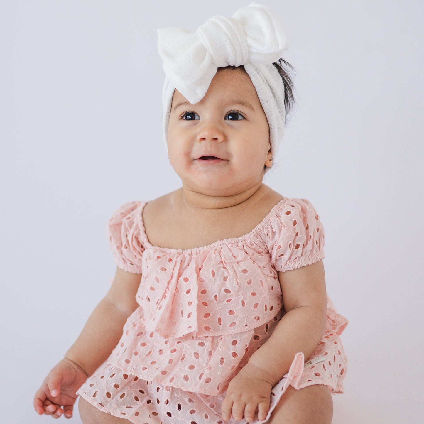 White Pointelle Baby Headband