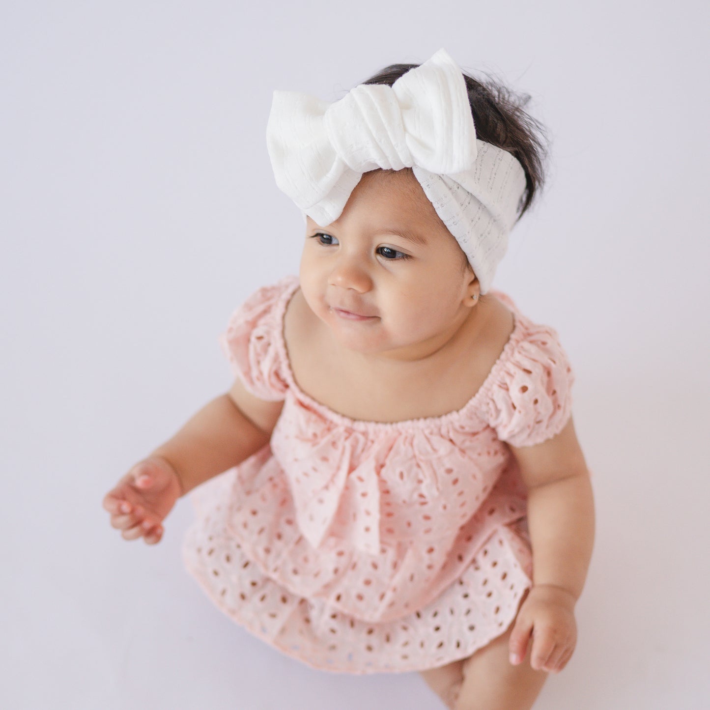 White Pointelle Baby Headband
