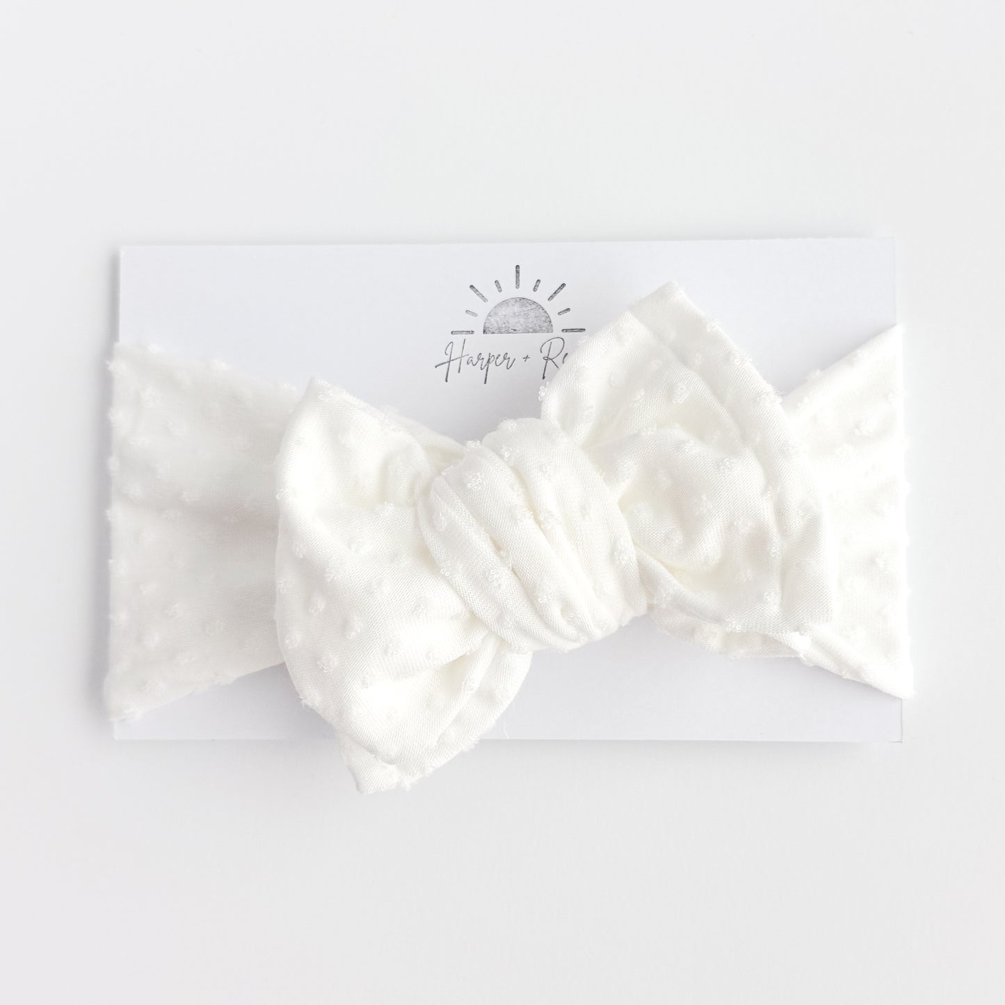 White Swiss Dots Baby Headband