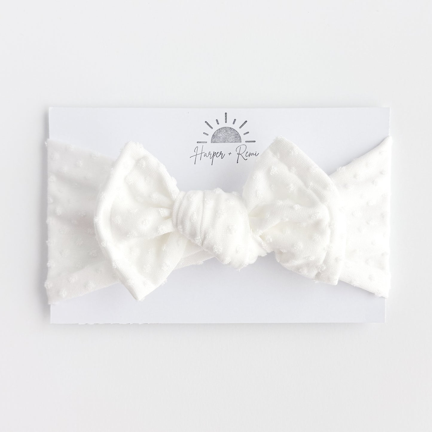 White Swiss Dots Baby Headband