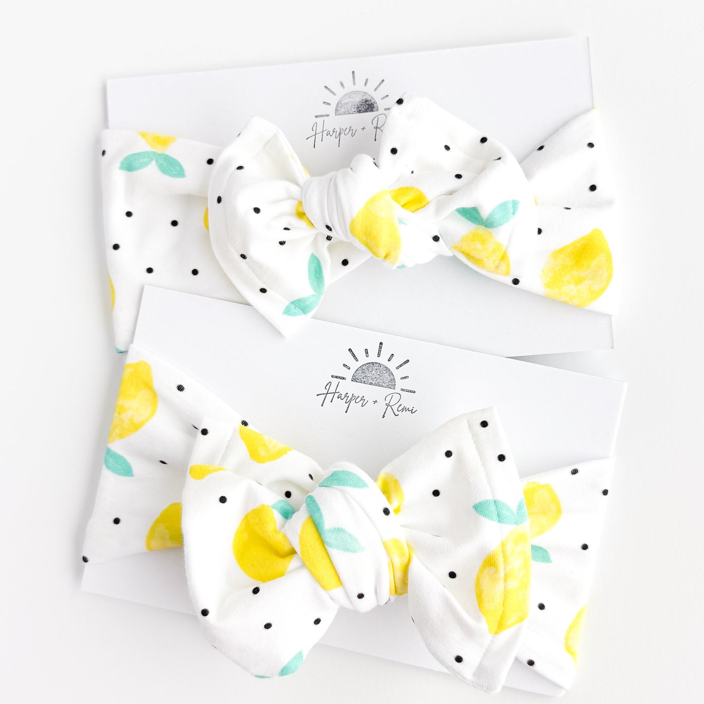 Zesty Lemon Print Cotton Jersey Baby Headband