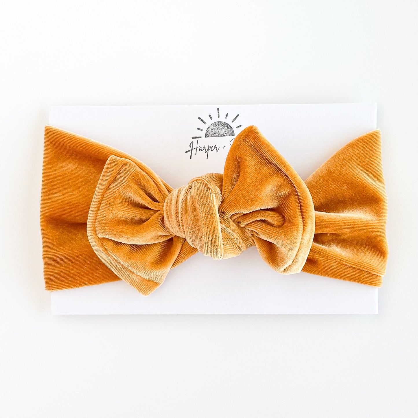 Golden Yellow Velvet Baby Top Knot