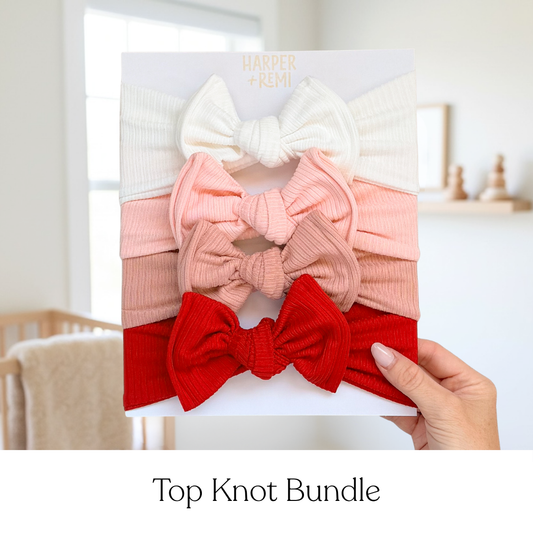 Berry Sweet Essentials (Pink + Red) | Ribbed Baby Bow Bundle