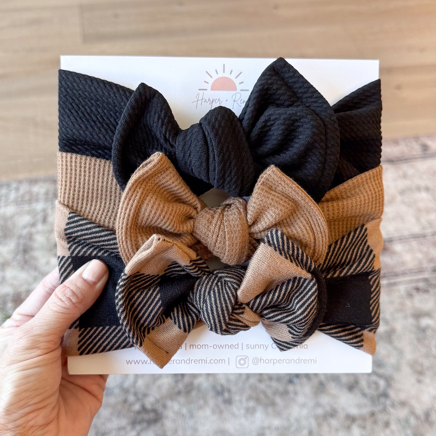 Falling for Checks | Fall Mocha Bow Bundle