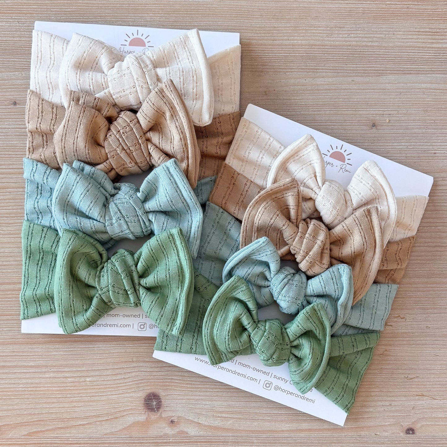 Pointelle Basics Bow Bundle | Bluegrass Neutral Solids