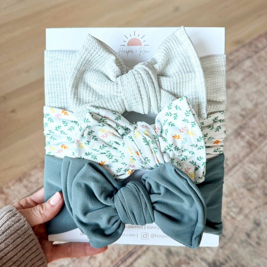 Blue Coast Babe | Spring Baby Bow Bundle