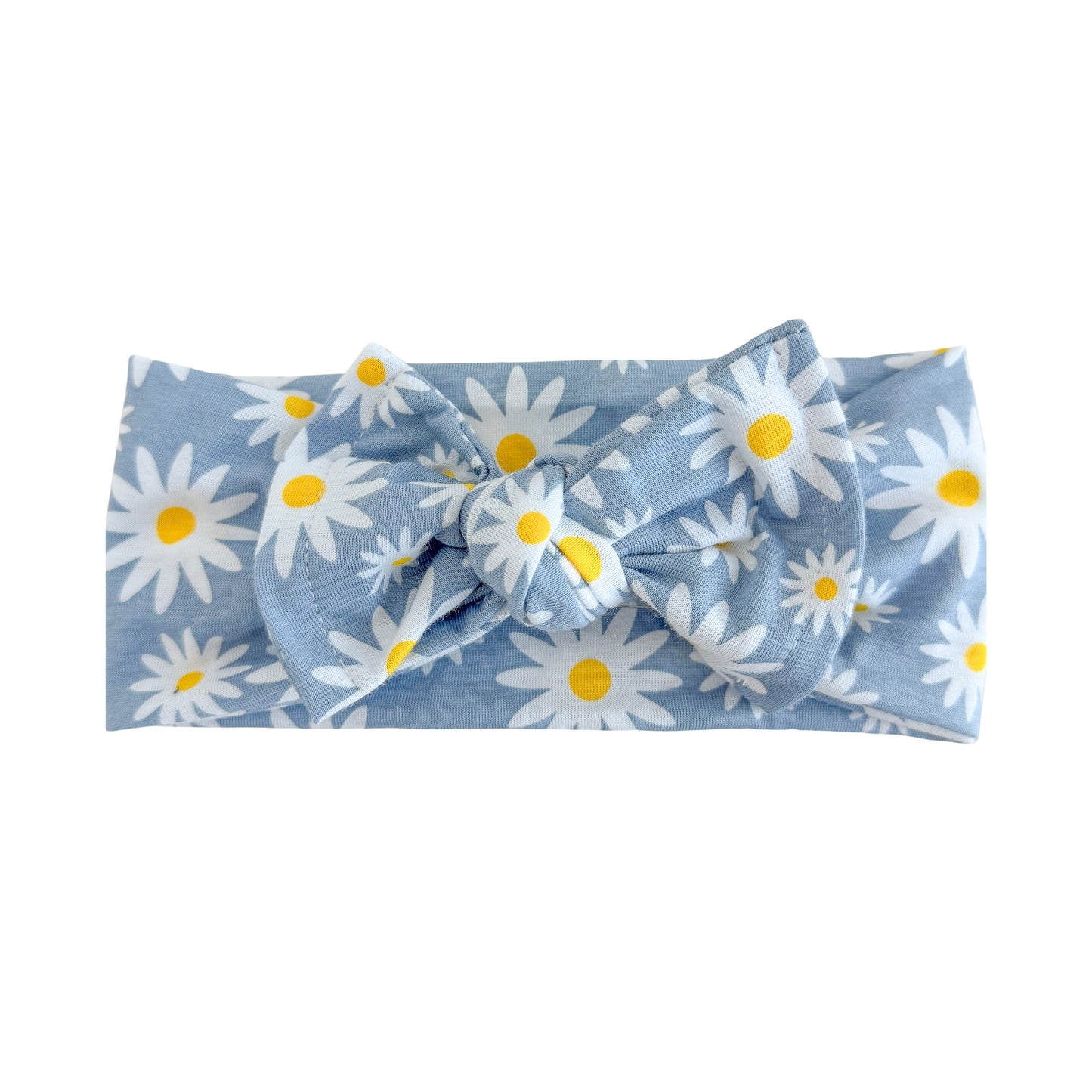 Blue Daisies Cotton Baby Headband