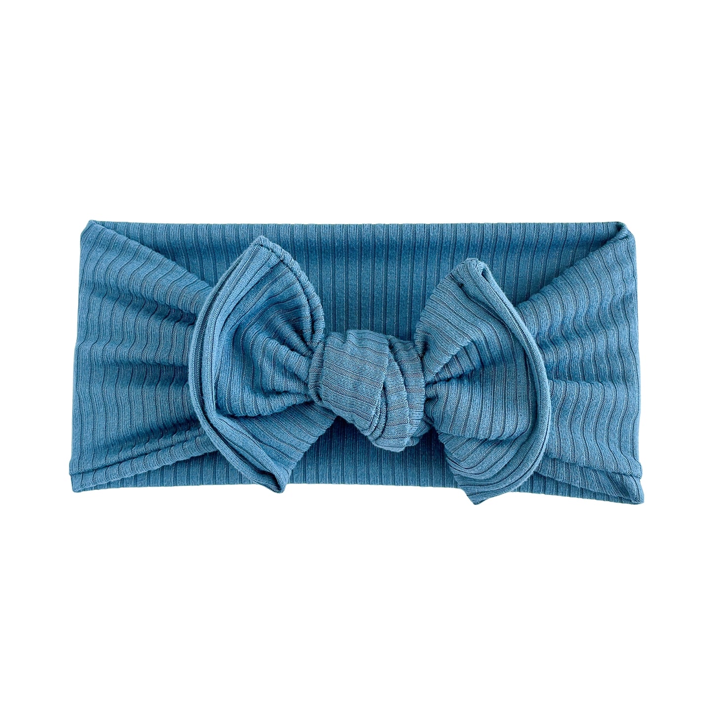 Blue Ribbed Baby Headband