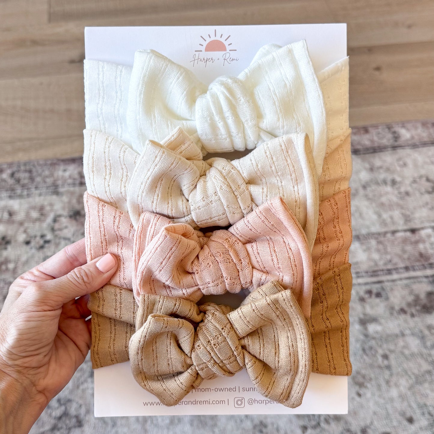 Pointelle Basics Bow Bundle | Blush Neutral Solids