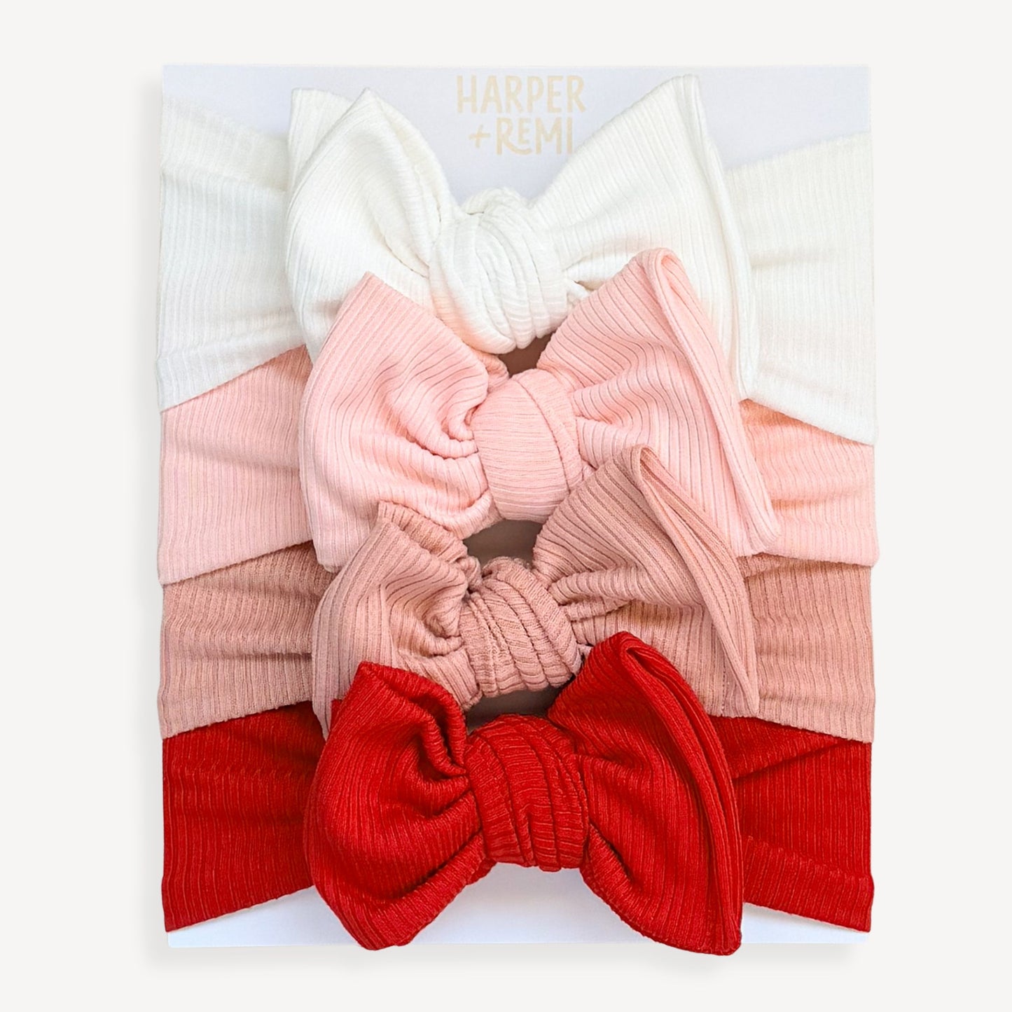 Berry Sweet Basics (Pink + Red) | Ribbed Baby Bow Bundle