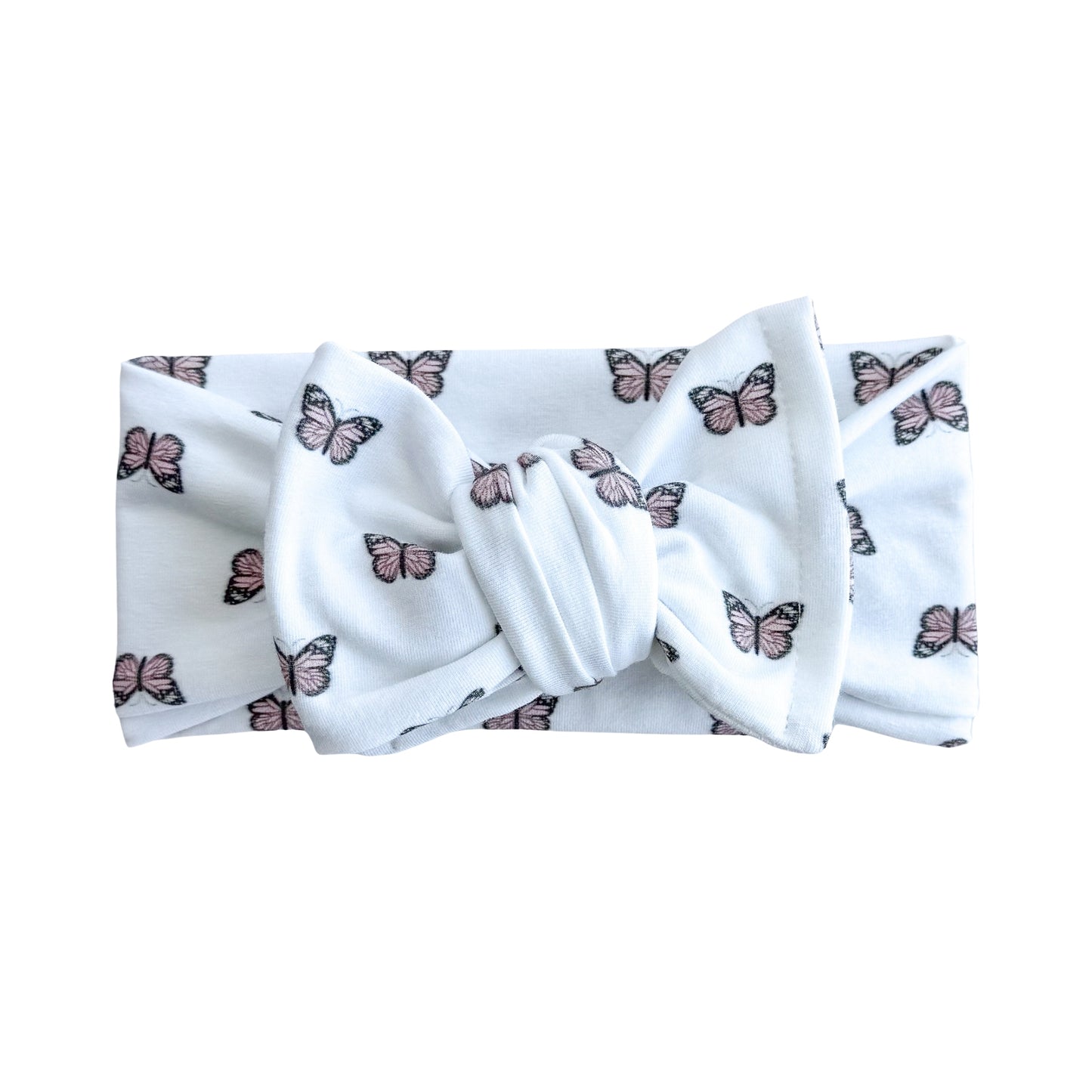 Butterfly Print Cotton Jersey Baby Headband