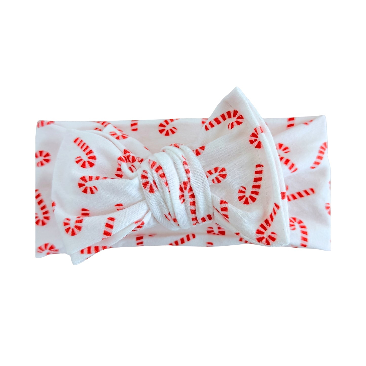 Sweet Candy Canes | Red + Pink Holiday Baby Headband (Micro Print)