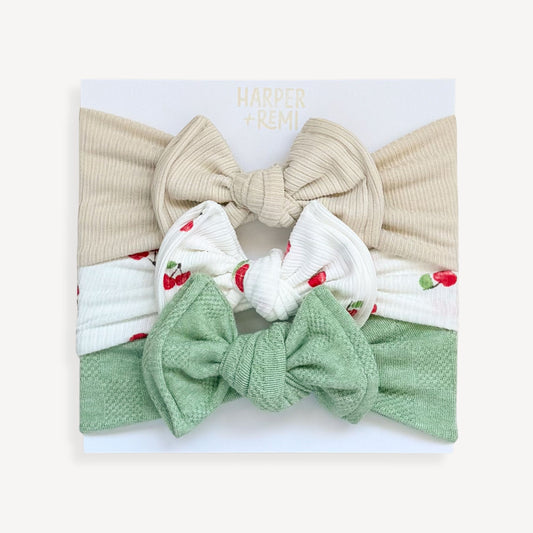 Cherry Picnic | Summer Baby Bow Bundle