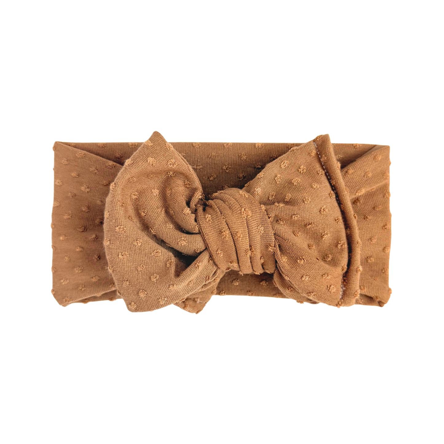 Chestnut Brown Swiss Dots Baby Headband