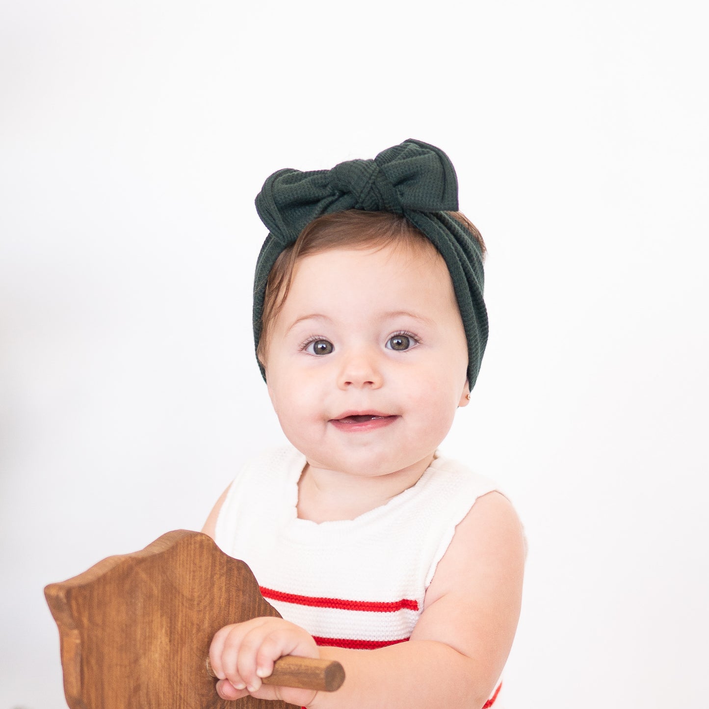 Dark Green Waffle Baby Headband