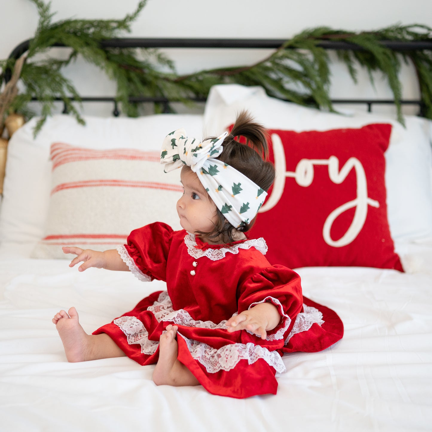 Twinkle 🌟 Trees | Holiday Cotton Baby Headband (Small Print)