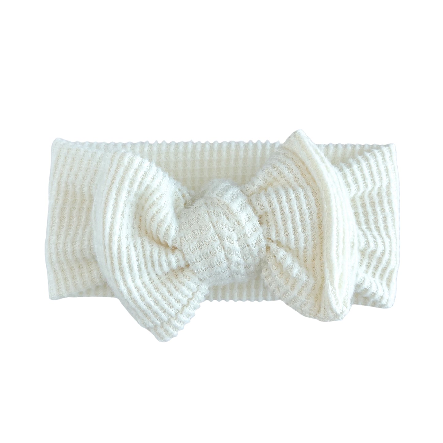 Cream Brushed Waffle Sweater Baby Headband