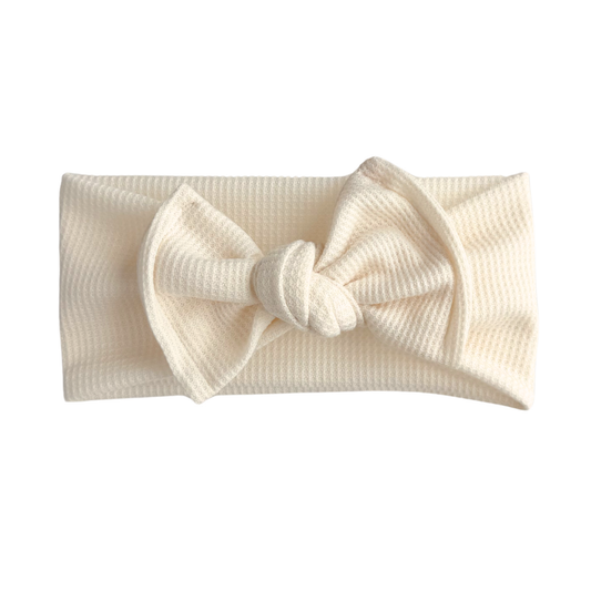 Cream Waffle Baby Headband