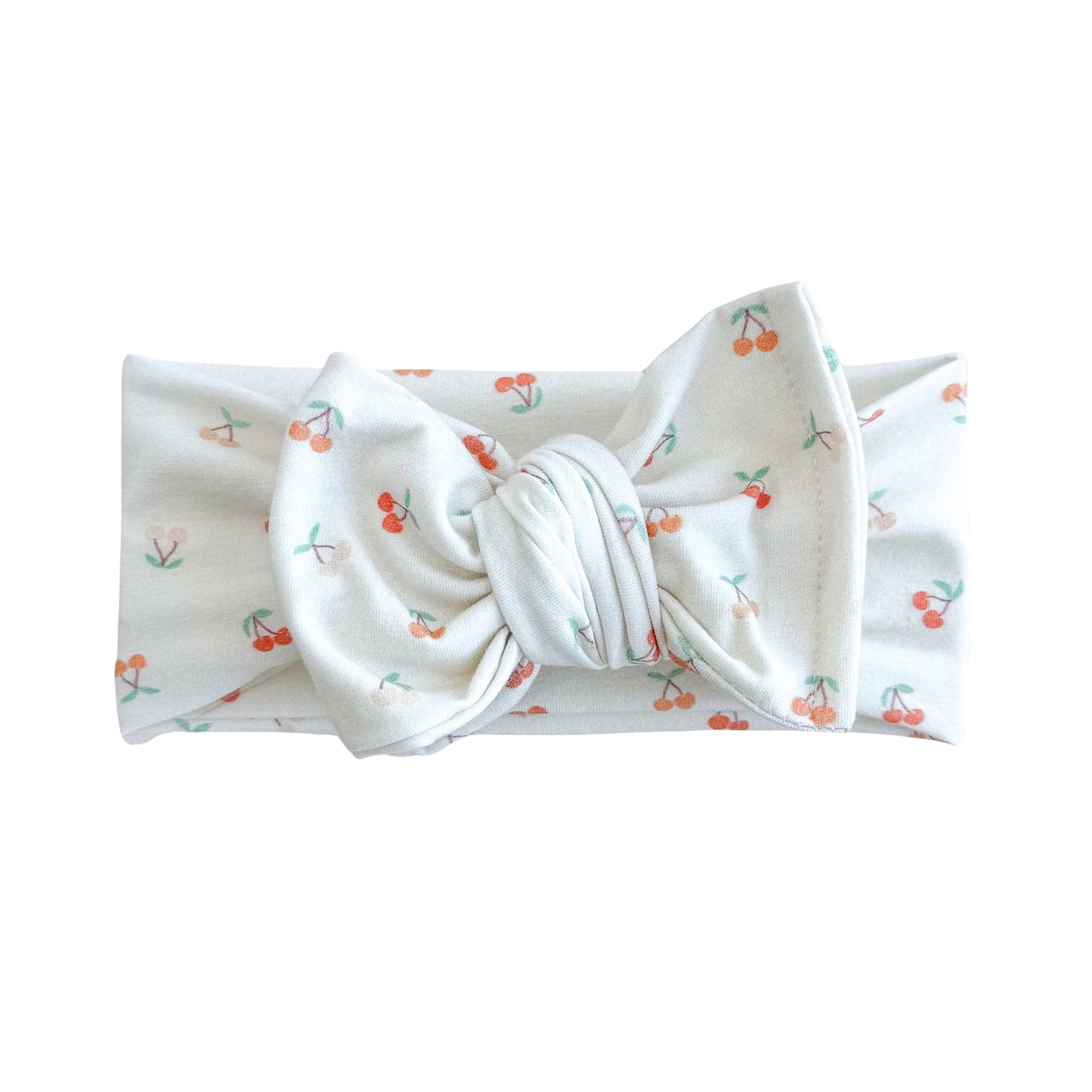 Dainty Cherry Print Cotton Jersey Baby Headband