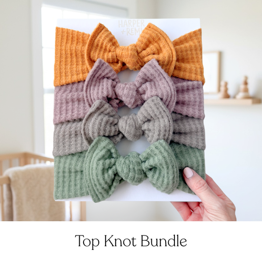 Fall Essentials | Soft Honeycomb Baby Bow Bundle