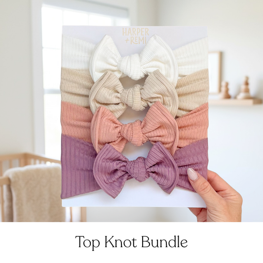 Girly Girl Essentials (Pink + Purple) | Ribbed Baby Bow Bundle