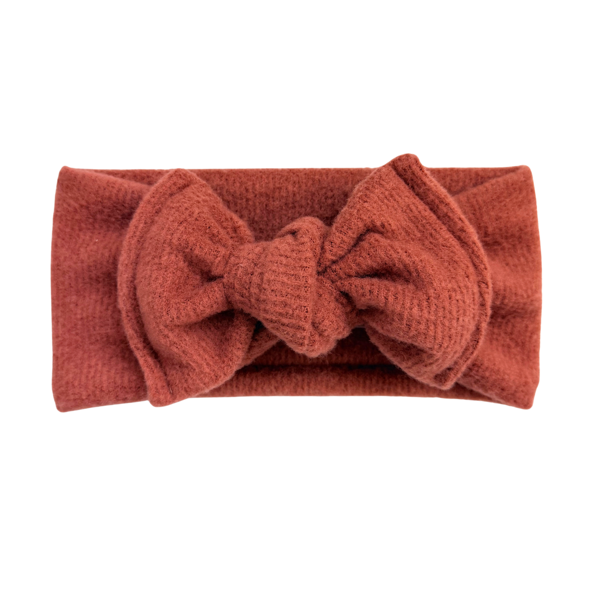 Rust Fuzzy Ribbed Top Knot