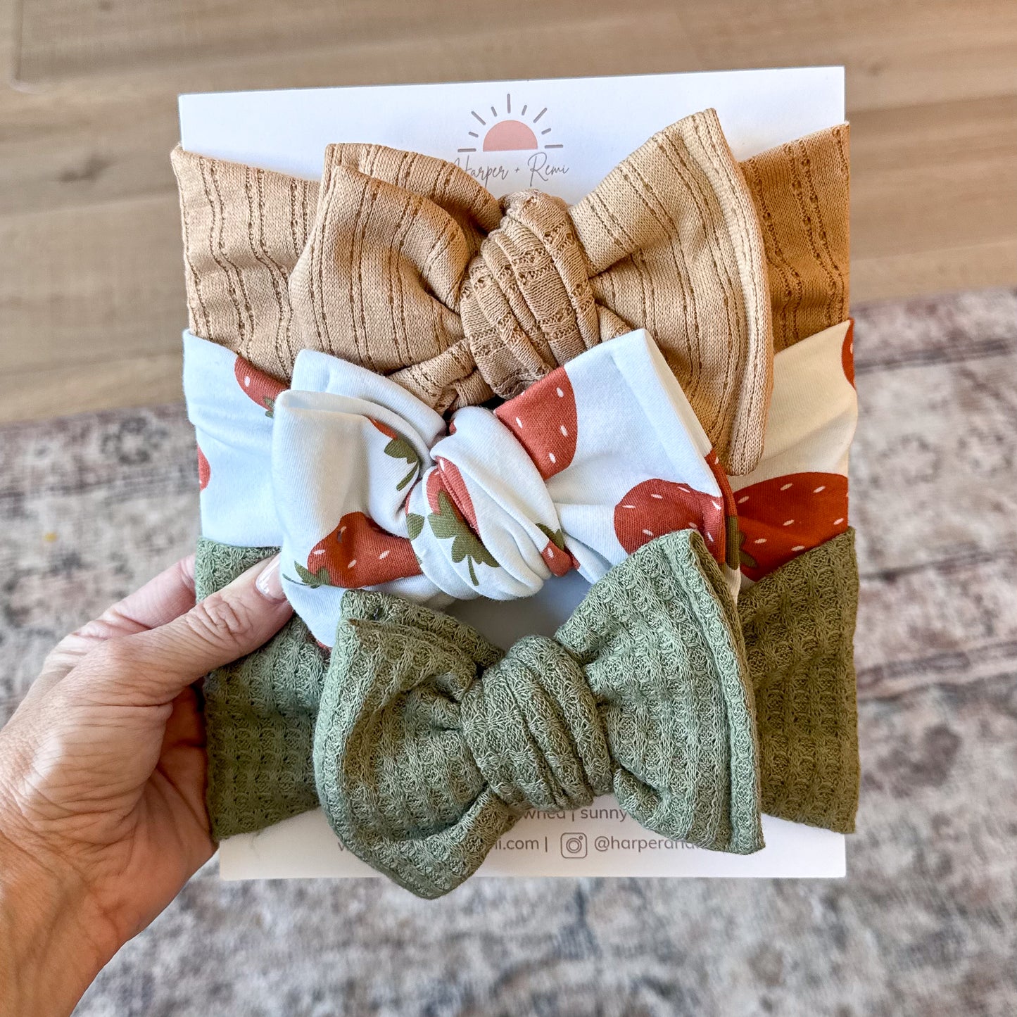 Harvest Berry | Fruit Print Baby Bow Bundle