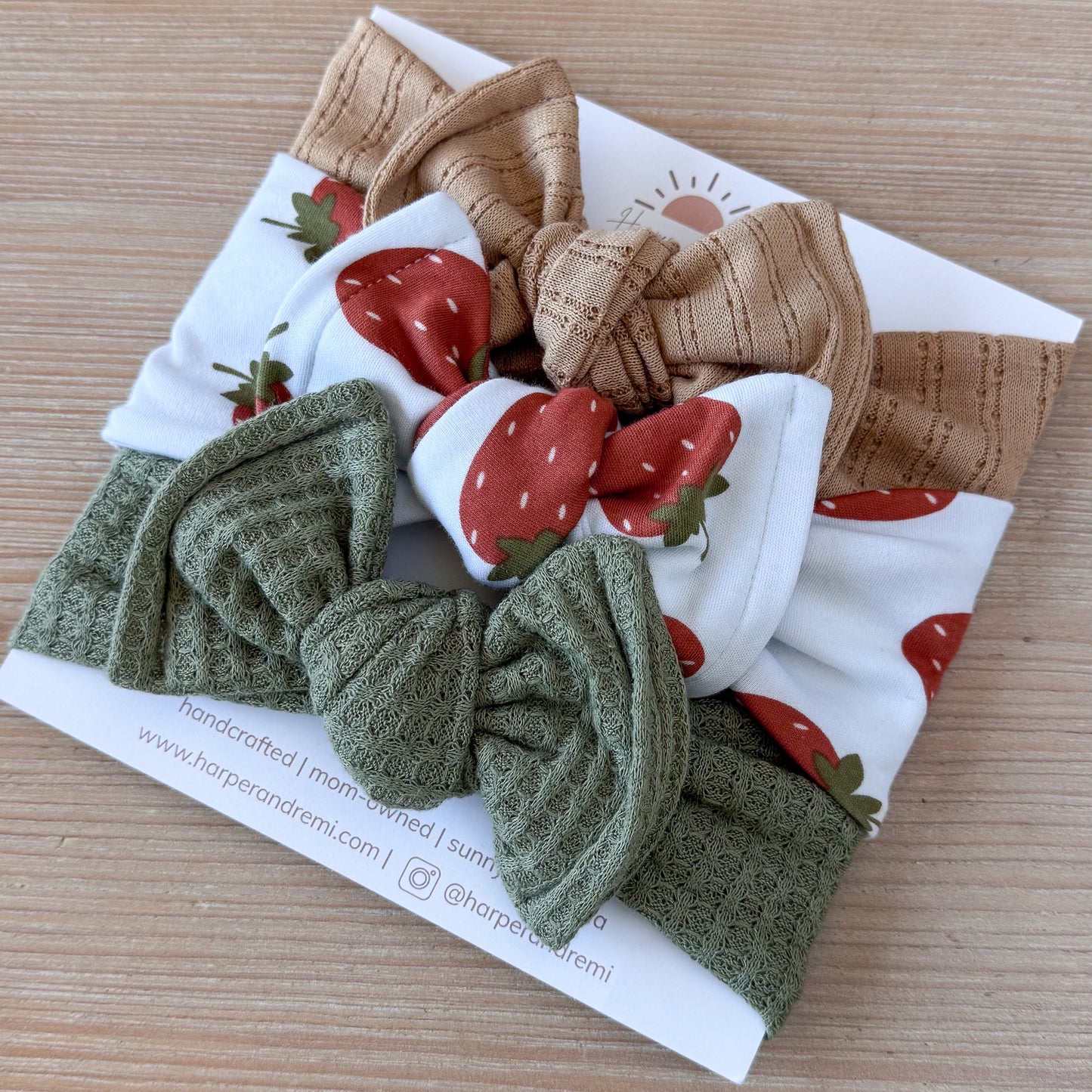 Harvest Berry | Fruit Print Baby Bow Bundle