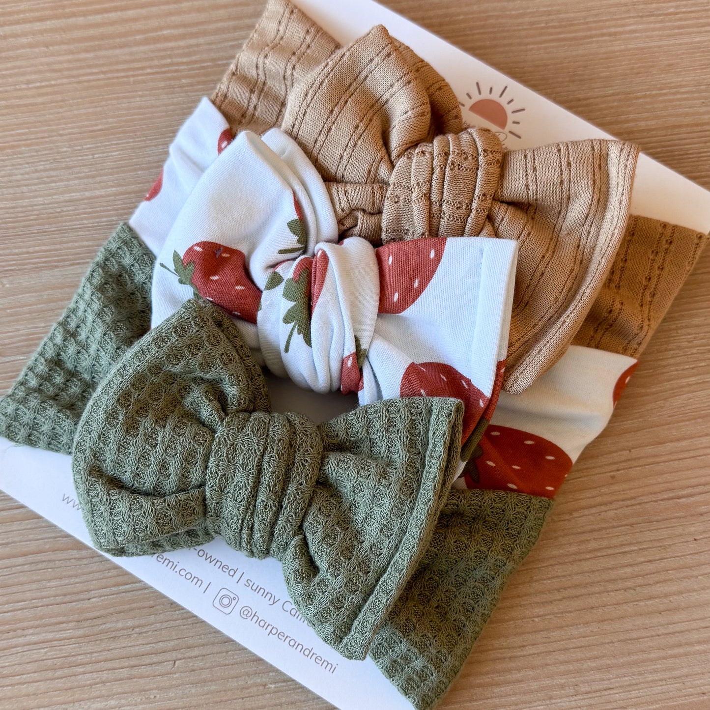Harvest Berry | Fruit Print Baby Bow Bundle