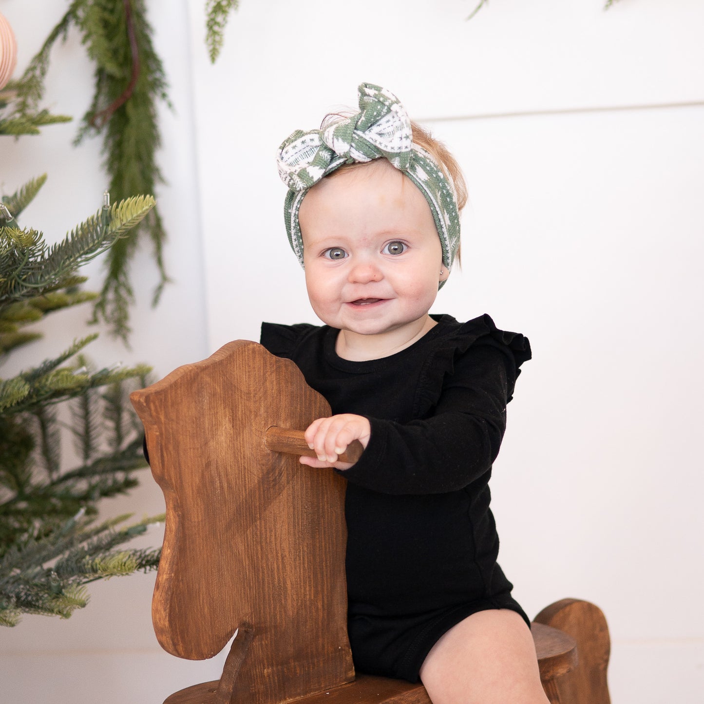 Mistletoe Fair Isle | Green Waffle Baby Headband