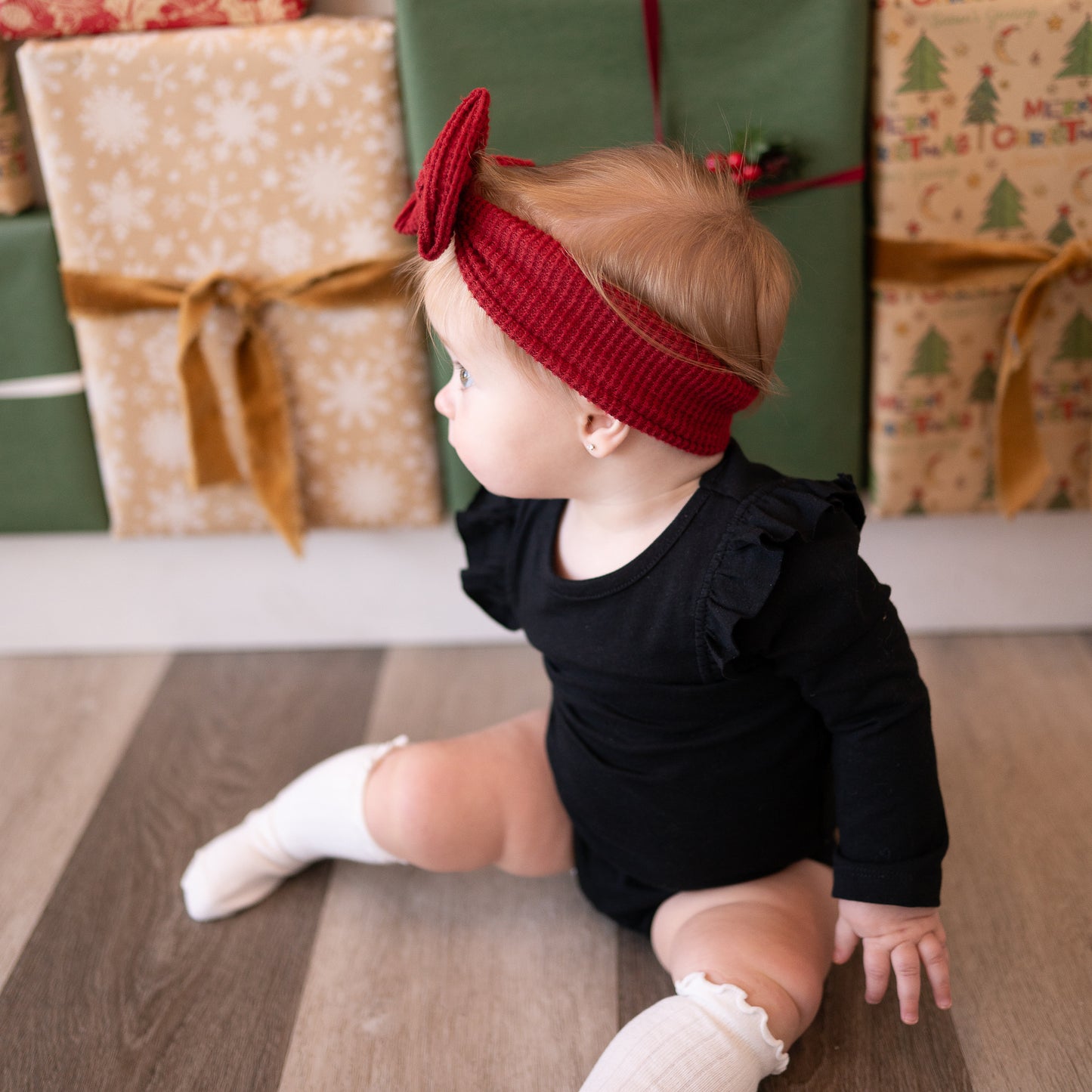 Classic Christmas | Solid Baby Bow Bundle (Brushed Waffle Basics)