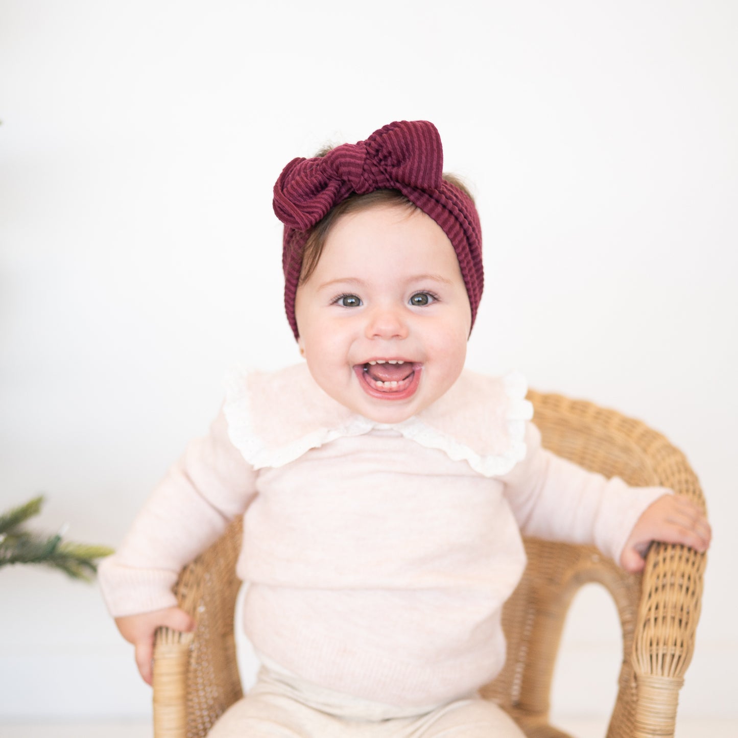 Maroon Wavy Ribbed Baby Headband