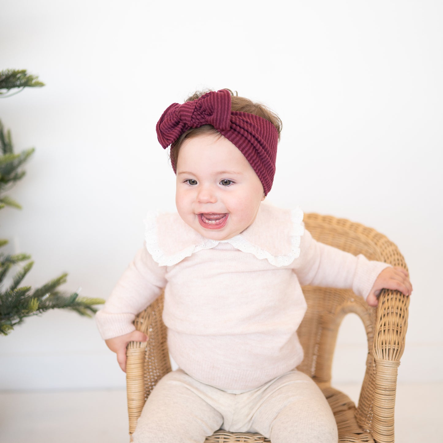 Maroon Wavy Ribbed Baby Headband