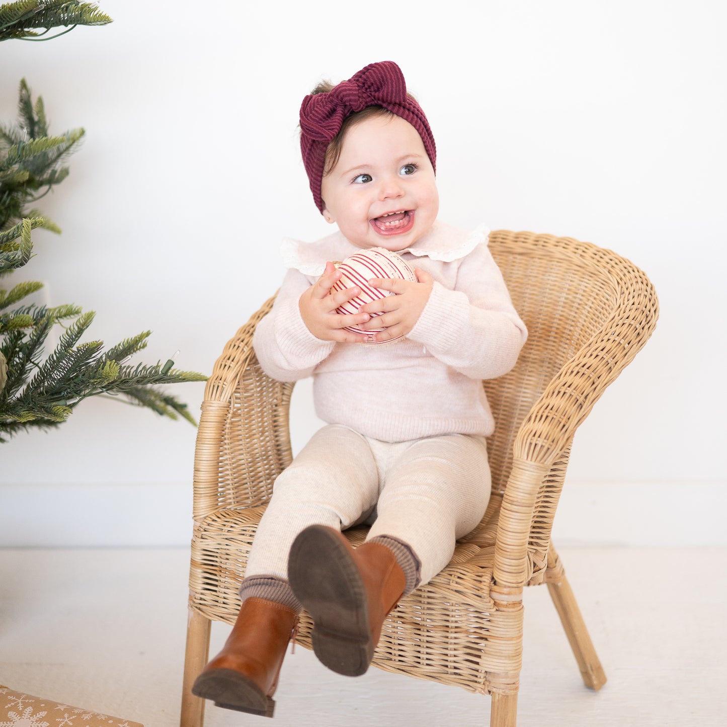 Maroon Wavy Ribbed Baby Headband