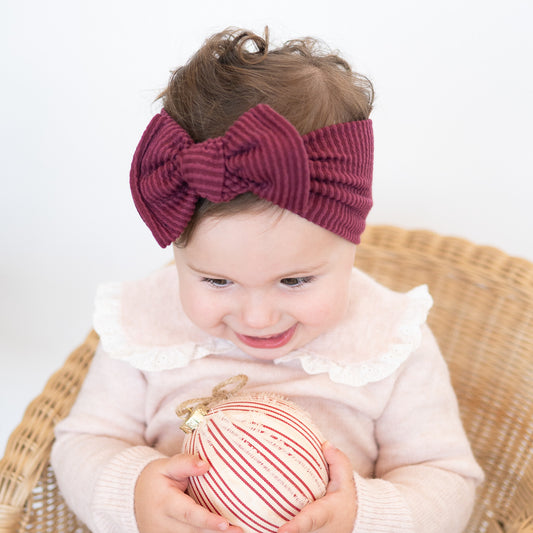 Maroon Wavy Ribbed Baby Headband