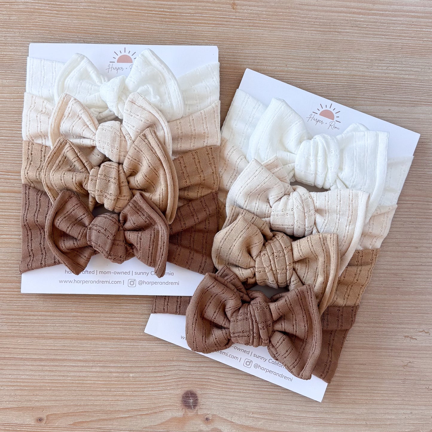 Pointelle Basics Bow Bundle | Mocha Neutral Solids