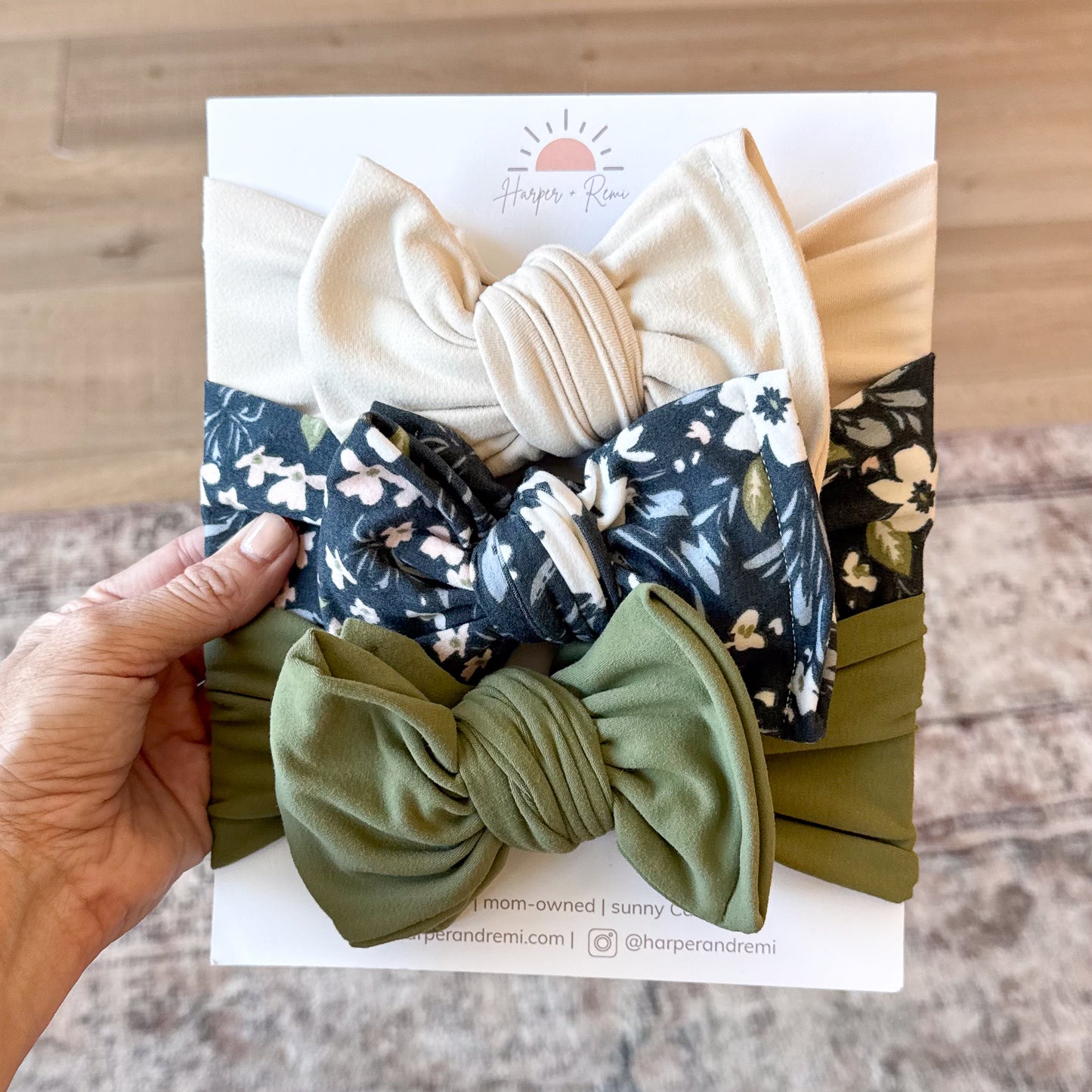 Navy Bloom | Fall Baby Bow Bundle