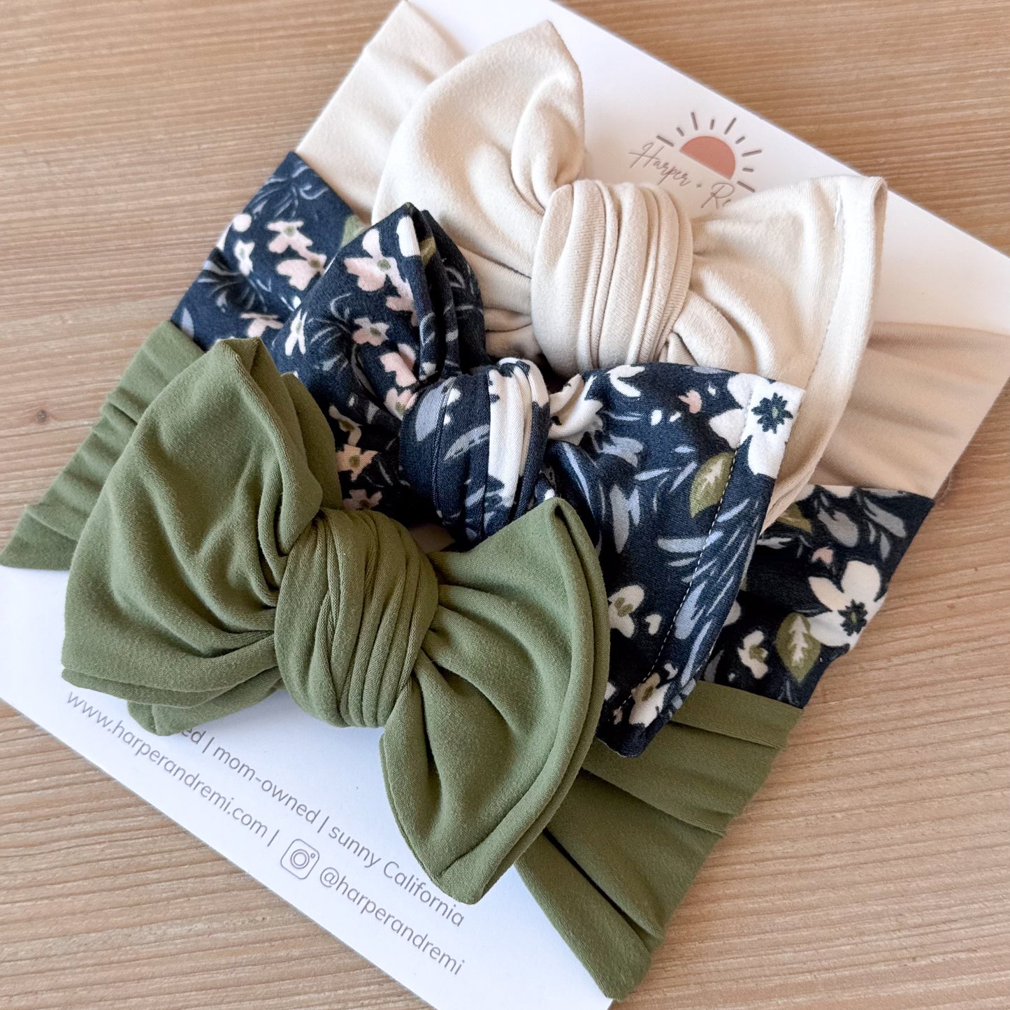 Navy Bloom | Fall Baby Bow Bundle