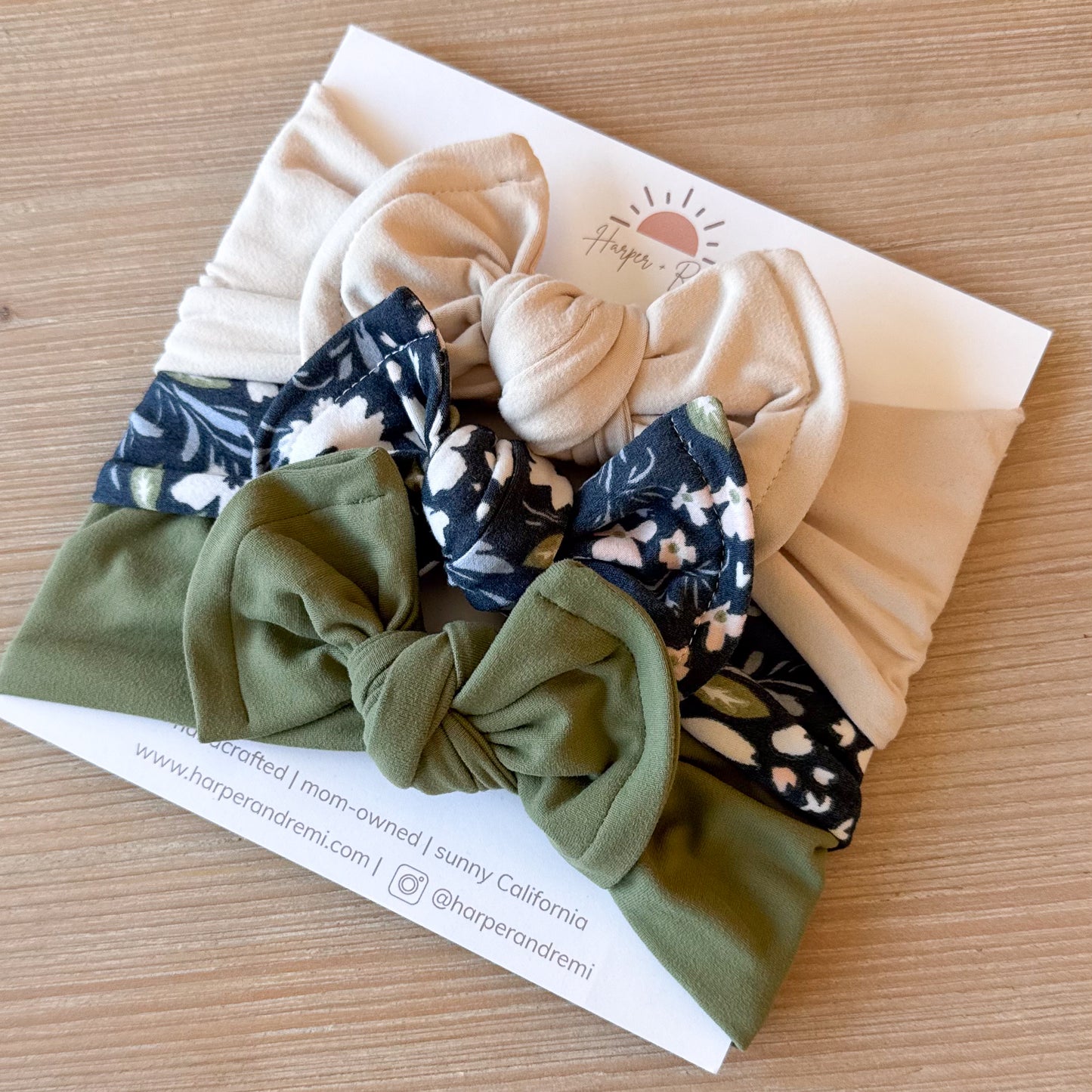 Navy Bloom | Fall Baby Bow Bundle