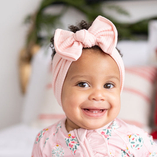 Light Pink Ribbed Baby Headband