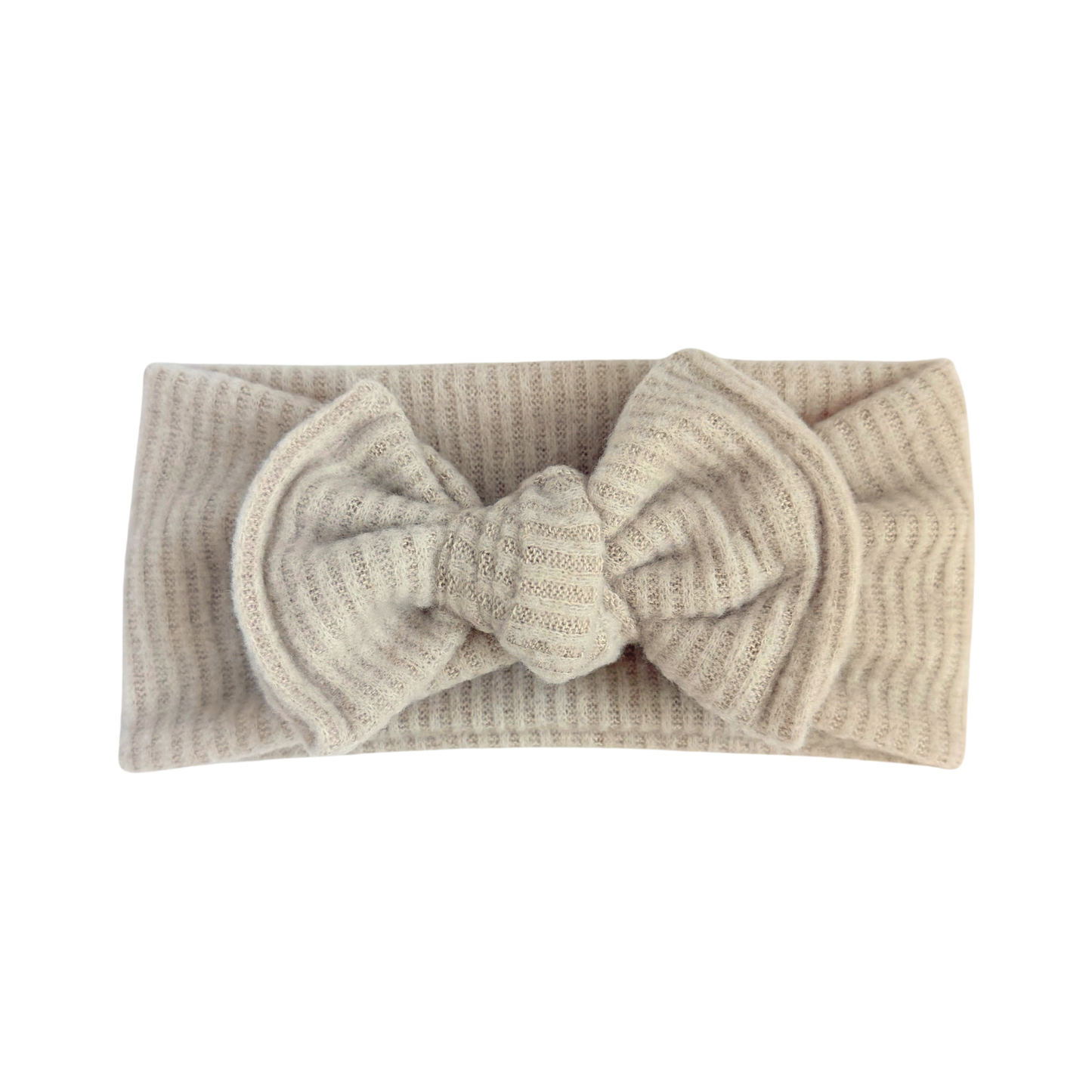 Sand Fuzzy Ribbed Top Knot