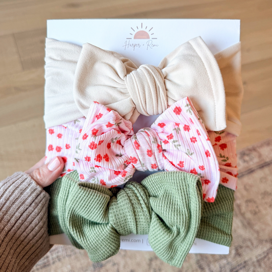 Pink Garden Party | Spring Baby Bow Bundle